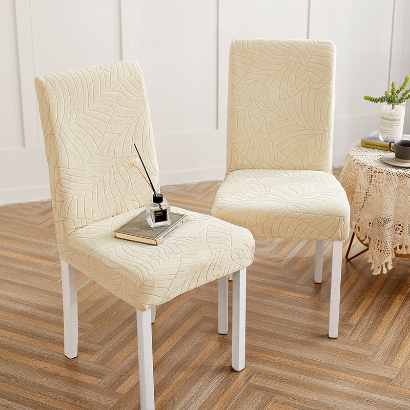 Beige Leaf Waterproof Chair Cover