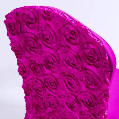 Magenta Flower Wedding Chair Cover