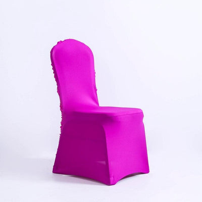 Magenta Flower Wedding Chair Cover