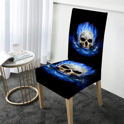 Flaming Skull Chair Cover