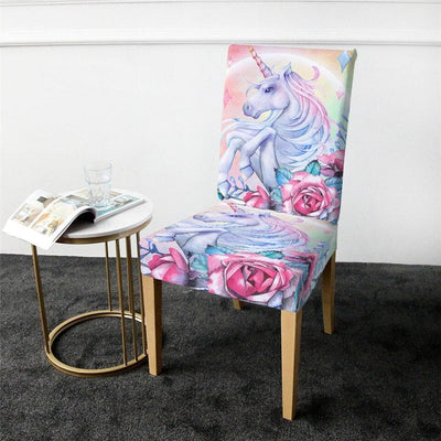 Pink Chair Cover With Unicorn