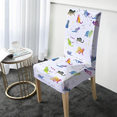 Feline White Chair Cover