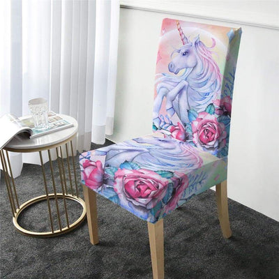 Pink Chair Cover With Unicorn