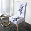 White Chair Cover With Nordic Reindeer