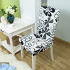 Floral Chair Cover (White-Black)