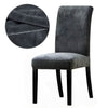 Anthracite Gray Velvet Chair Cover