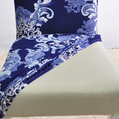 Vintage White and Blue Chair Cover