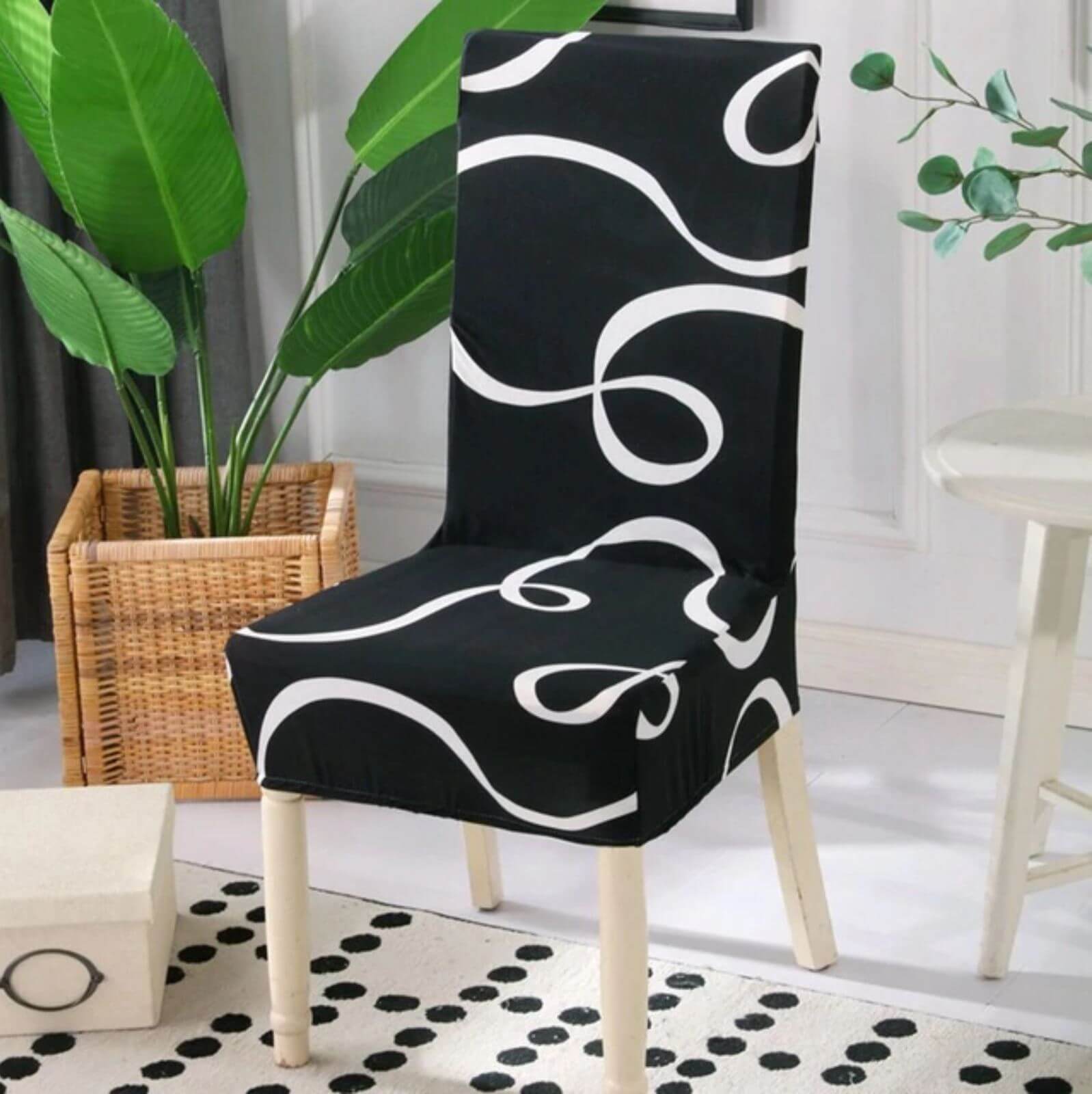 Black Integral Chair Cover