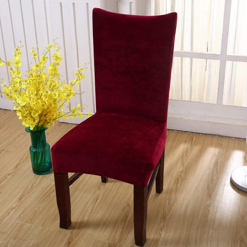 Burgundy Velvet Chair Cover