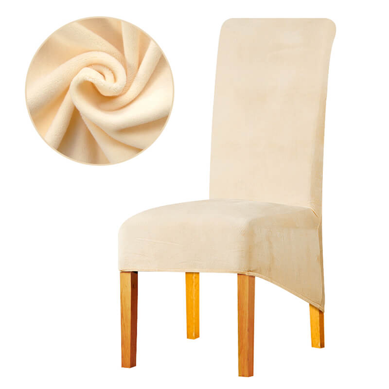Beige Velvet XL Chair Cover
