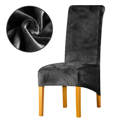 Dark Gray Velvet XL Chair Cover