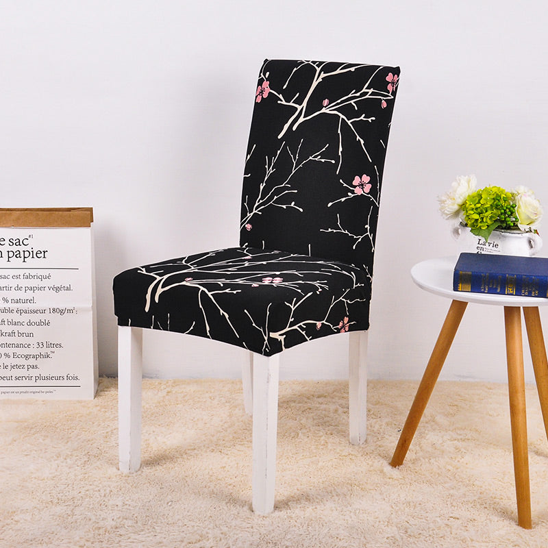Floral Chair Cover (Black)