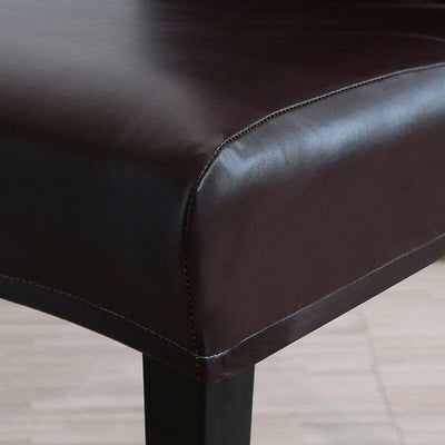 Black Faux Leather Chair Cover