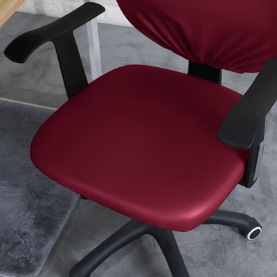 Burgundy Leather Office Chair Cover