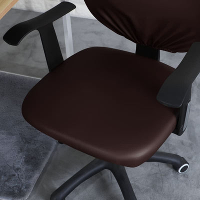 Coffee Leather Office Chair Cover