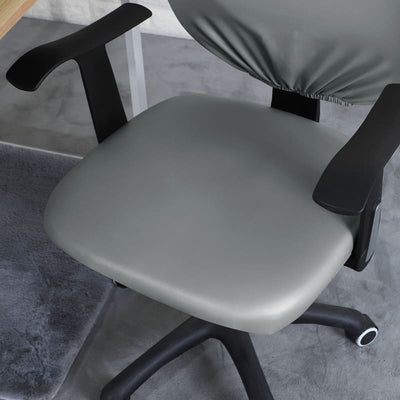 gray leather office chair cover