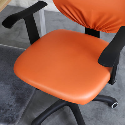 Orange Leather Office Chair Cover