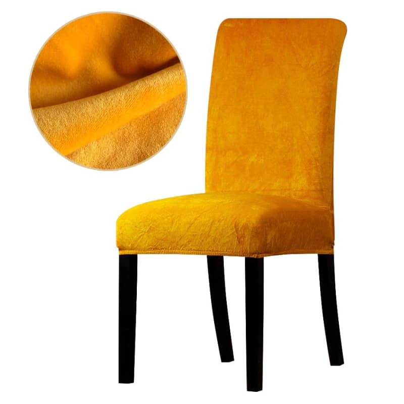 Sahara Sand Yellow Velvet Chair Cover