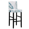 White and Blue Icandescent Bar Stool Cover