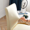 Cream White Faux Leather Chair Cover