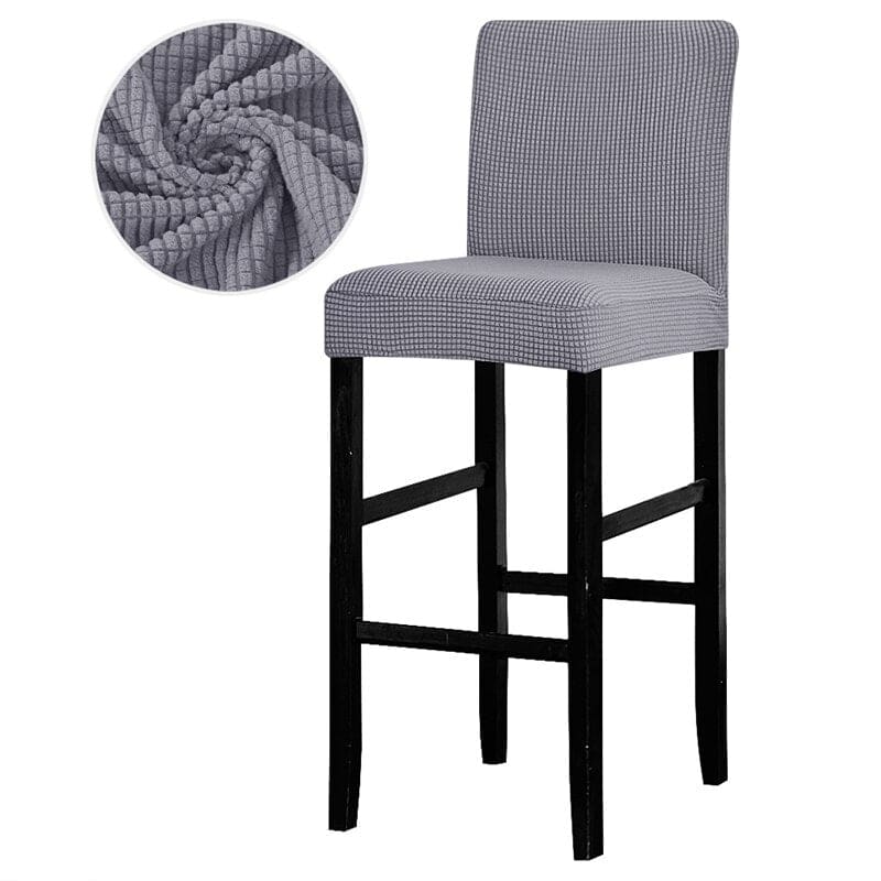 Metallic Gray Bar Stool Cover