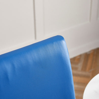 Blue Faux Leather Chair Cover