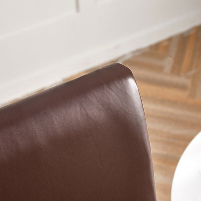 Brown Faux Leather Chair Cover