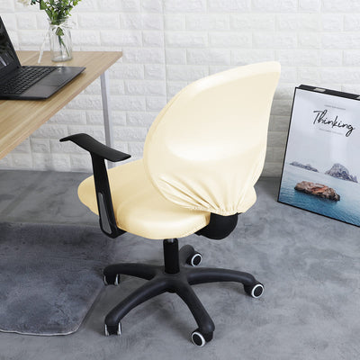 white leather office chair cover