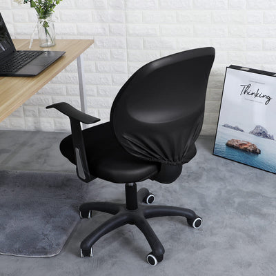 Black Leather Office Chair Cover