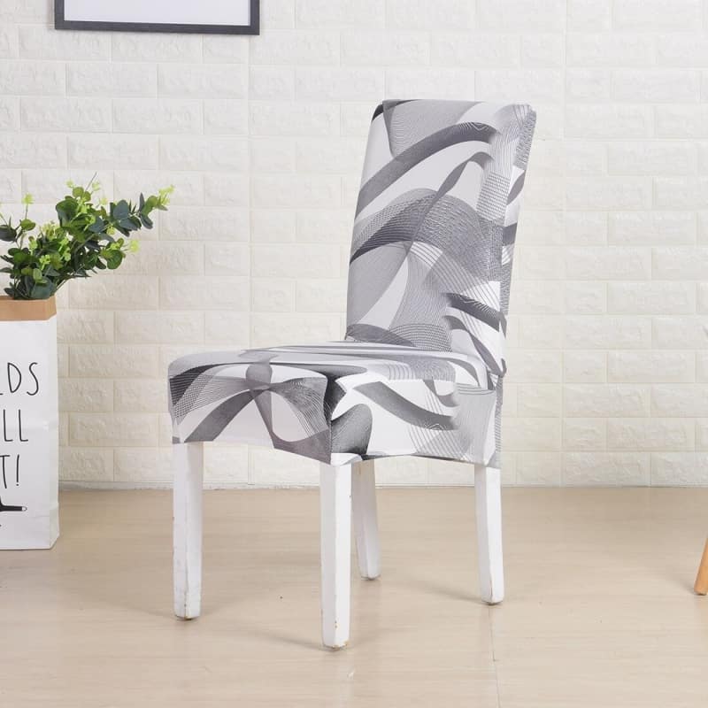 Patterned Gray Chair Cover