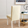 Cream White Faux Leather Chair Cover