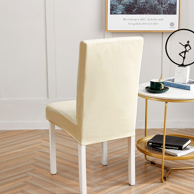 Cream White Faux Leather Chair Cover