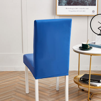 Blue Faux Leather Chair Cover