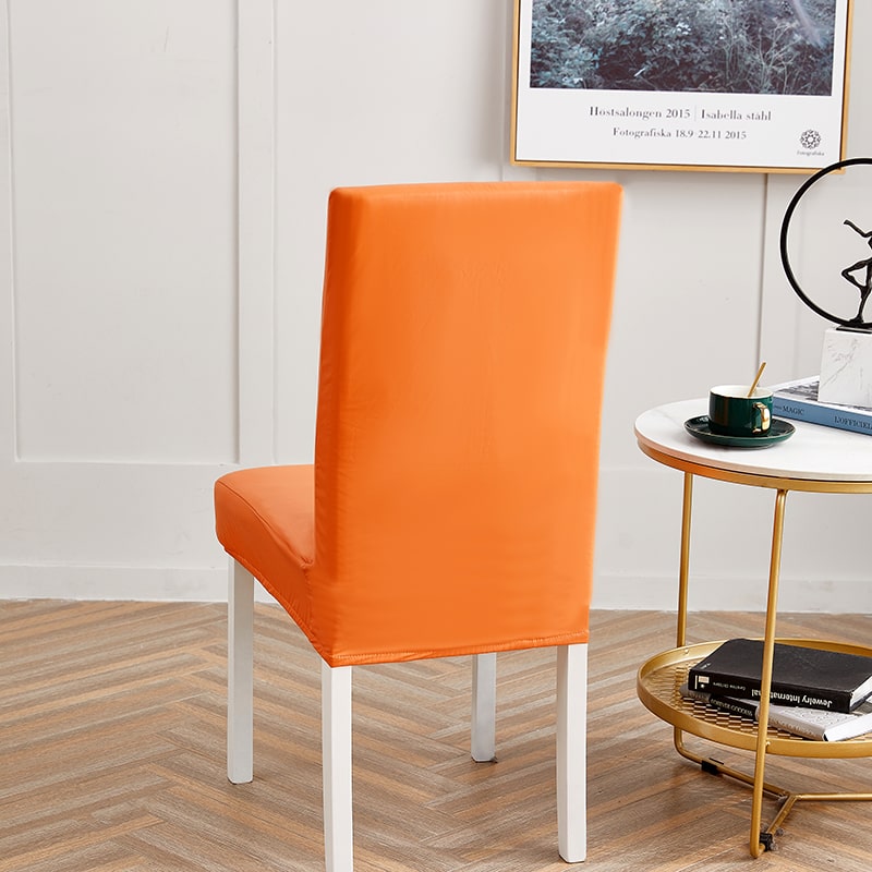 Orange Faux Leather Chair Cover