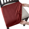 Red Velvet Chair Seat Cover