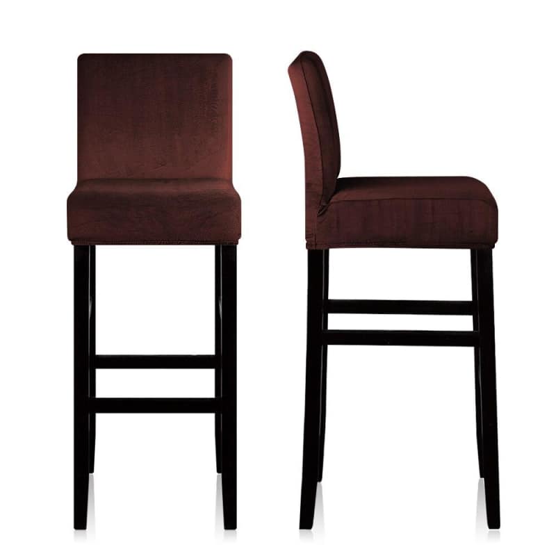 Dark Brown Velvet Bar Stool Cover Arabica