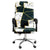White and Dark Green Office Chair Cover