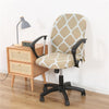 Light Beige Office Chair Cover with Geometric Patterns