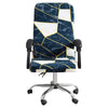 Office Chair Cover Navy Blue with White Patterns