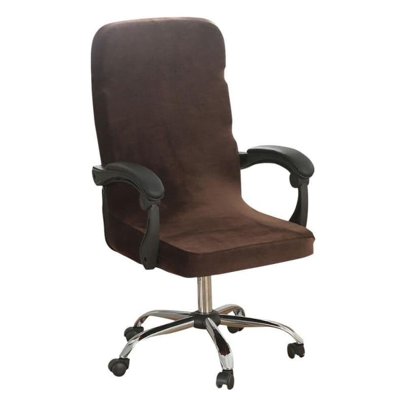 Brown Velvet Office Chair Cover