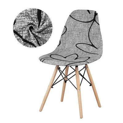 Gray Patterned Scandinavian Chair Cover