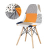 Scandinavian Chair Cover with White and Orange Patterns