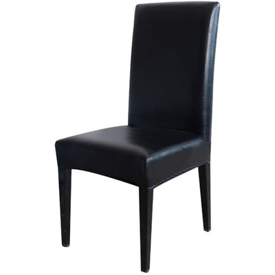 Black Faux Leather Chair Cover