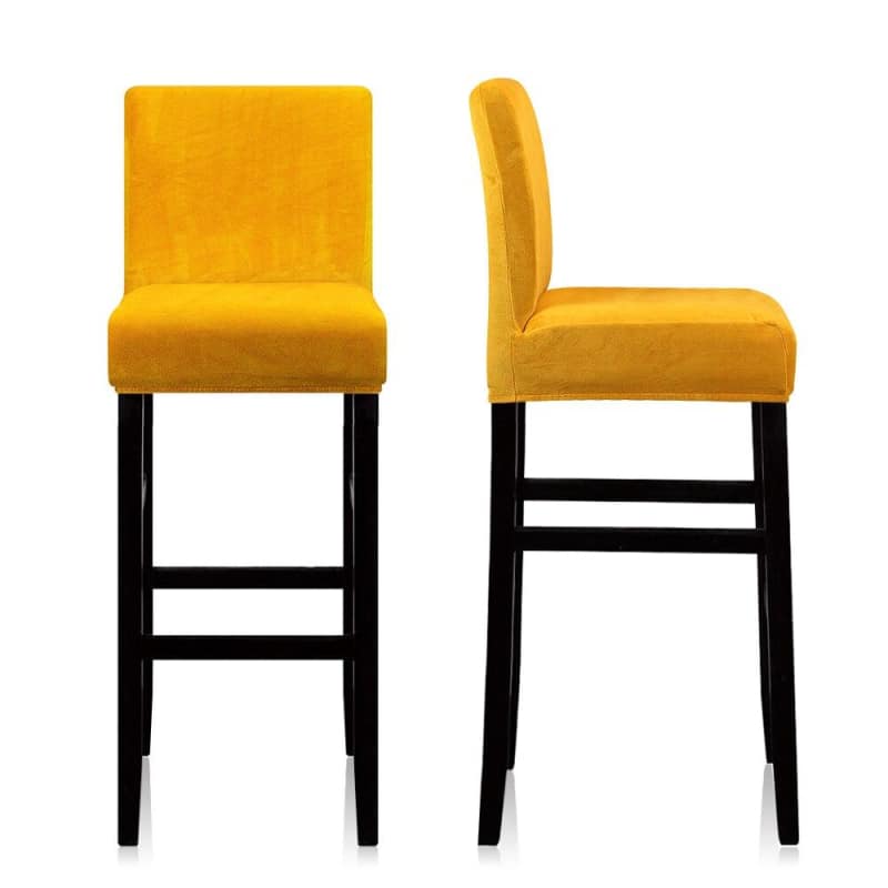 Ocher Velvet Bar Stool Cover