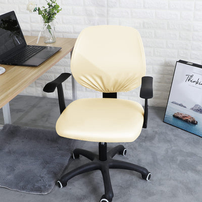 white leather office chair cover