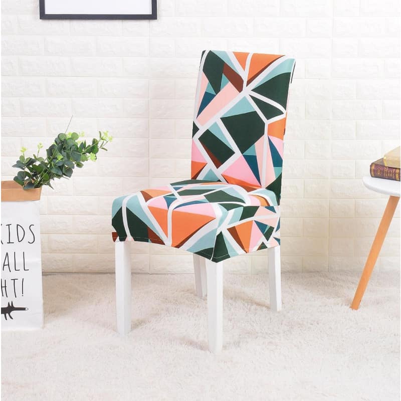 Multicolored Printed Chair Cover