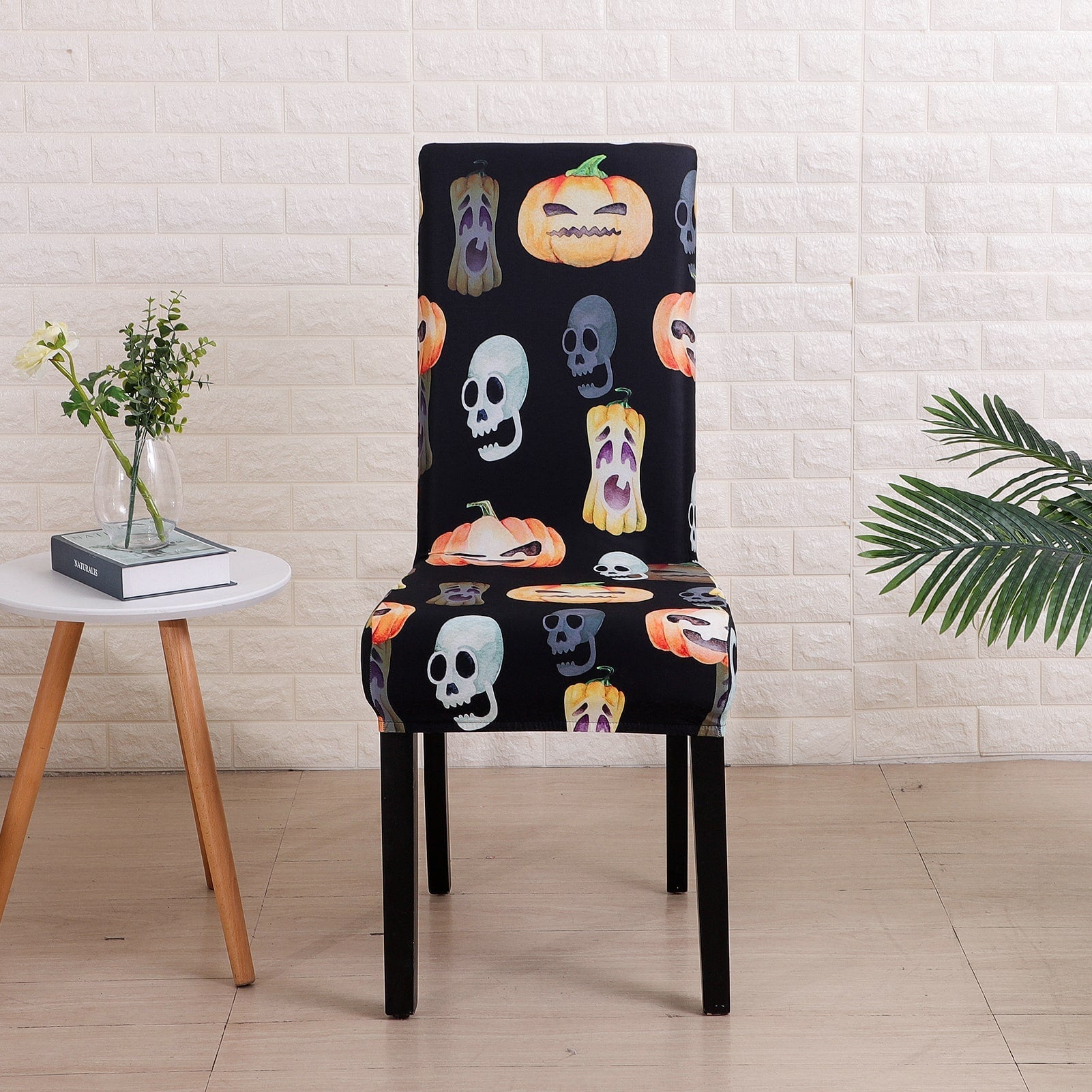 Pumpkin and Ghost Chair Cover