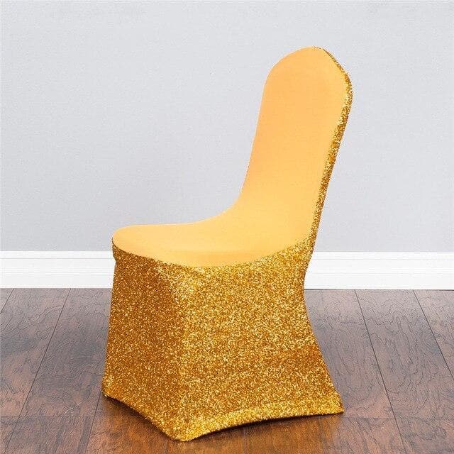 Gold Glitter Wedding Chair Cover