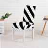 White and Black Striped Chair Cover