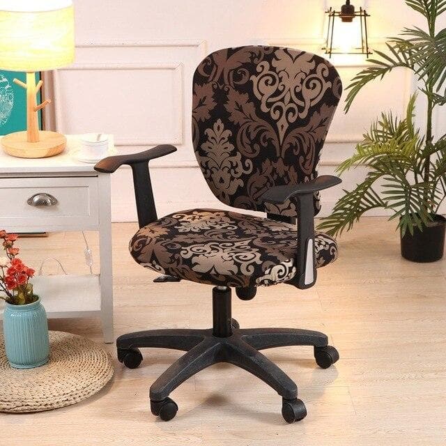 Office Chair Cover Brown and Black